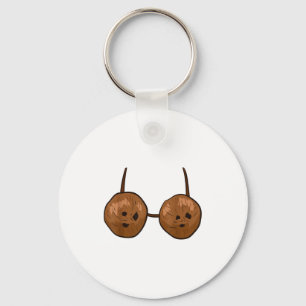 Funny Coconut Summer Coconuts Bra Funny Halloween Keychain