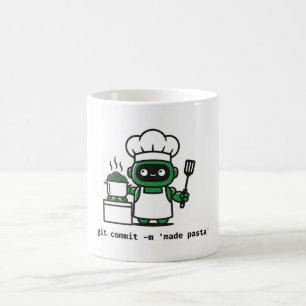 Funny Coder Mug — git commit made pasta