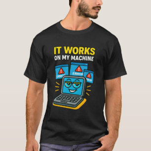Funny coding error joke blue cartoon minimalist  T-Shirt