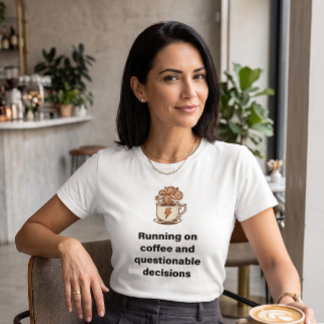 Funny Coffee Addict Graphic Tee | Running On Coffe