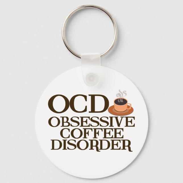 Funny Coffee Addict Keychain (Front)
