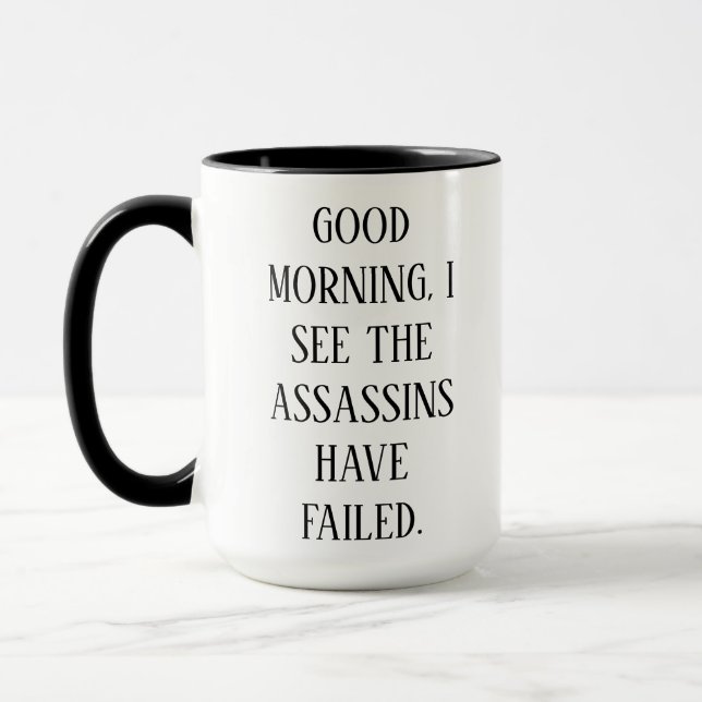 Funny Coffee Assassins Failed Mug (Left)