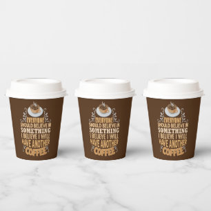 funny coffee bar word art party paper cups