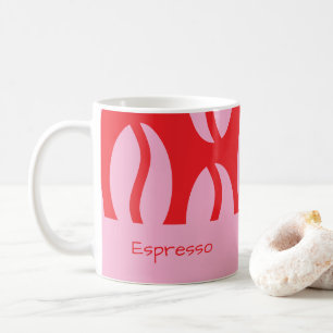 Funny Coffee Bean Valentine's Day Pink & Red Mug