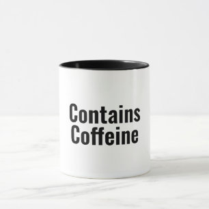 Funny coffee caffeine play on words typography mug
