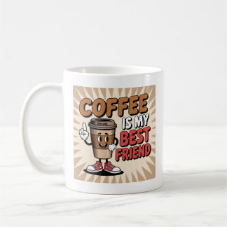 Funny Coffee Cartoon – Cute Smiling Cup for Coffee