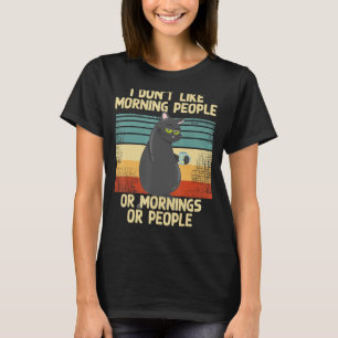Funny Coffee Cat With German Text Ich Mag Keine Mo T-Shirt