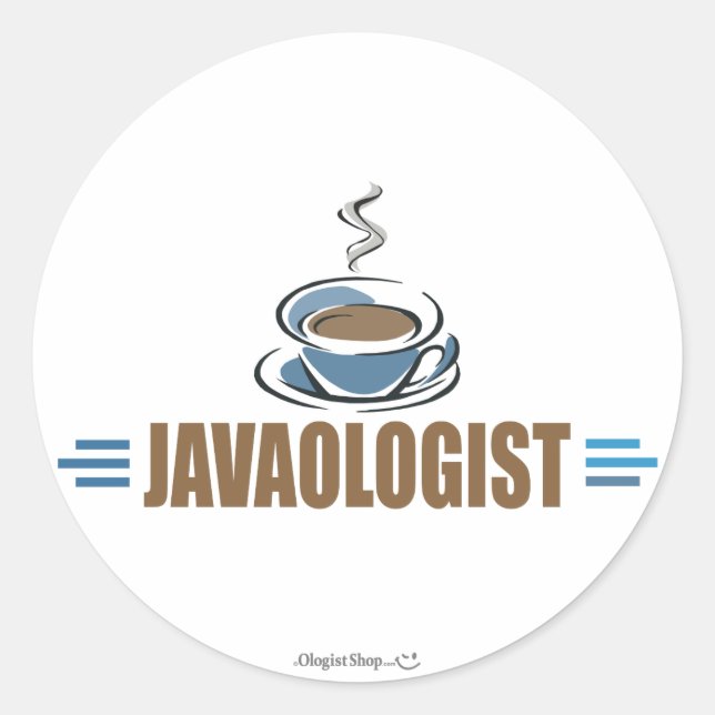 Funny Coffee Classic Round Sticker (Front)