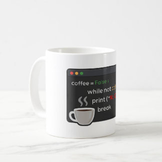 Funny coffee coding joke black minimalist design mug
