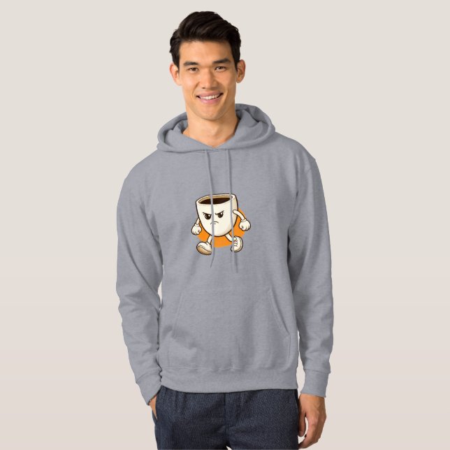Funny Coffee Cup Character  Hoodie (Front Full)