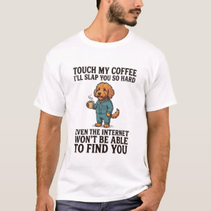 Funny Coffee Dog Vintage Engraving Shirt Design_1
