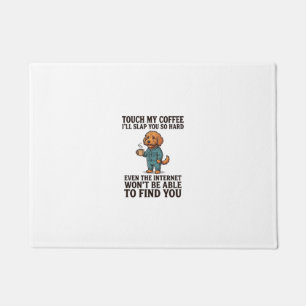 Funny Coffee Dog Vintage Engraving Shirt Design_1 Doormat