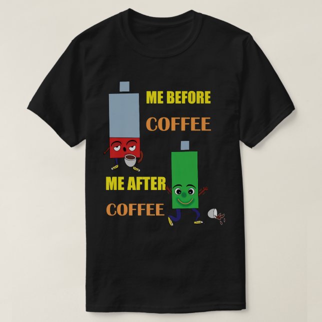 Funny Coffee Drinking Energetic Caffeine for Men A T-Shirt (Design Front)