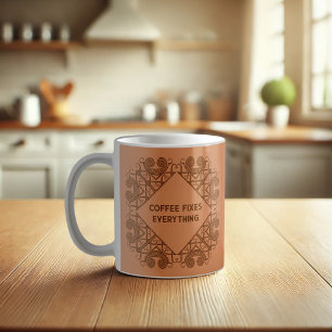 Funny Coffee Fixes Everything Celtic Tribal Scroll Mug