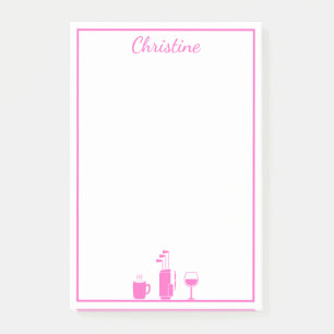 Funny Coffee Golf Wine Personalized Post-it Notes