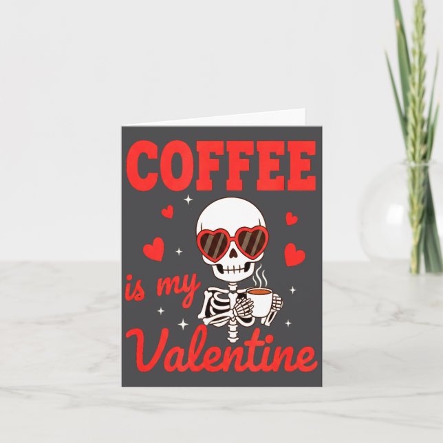 Funny Coffee Is My Valentine Caffeine Lover Retro  Card (Front)