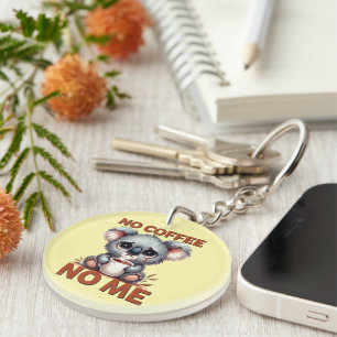 Funny coffee Koala word art Keychain