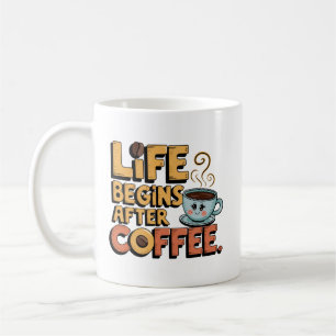 Funny coffee life word art mug