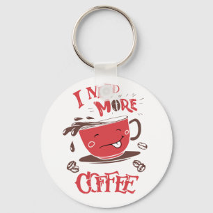 Funny Coffee Lover Caffeine Addict Stress Anxiety Keychain