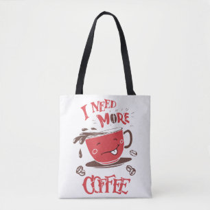 Funny Coffee Lover Caffeine Addict Stress Anxiety Tote Bag