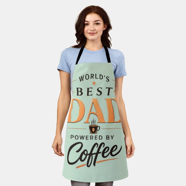 Funny Coffee Lover Dad Design Apron (Worn)