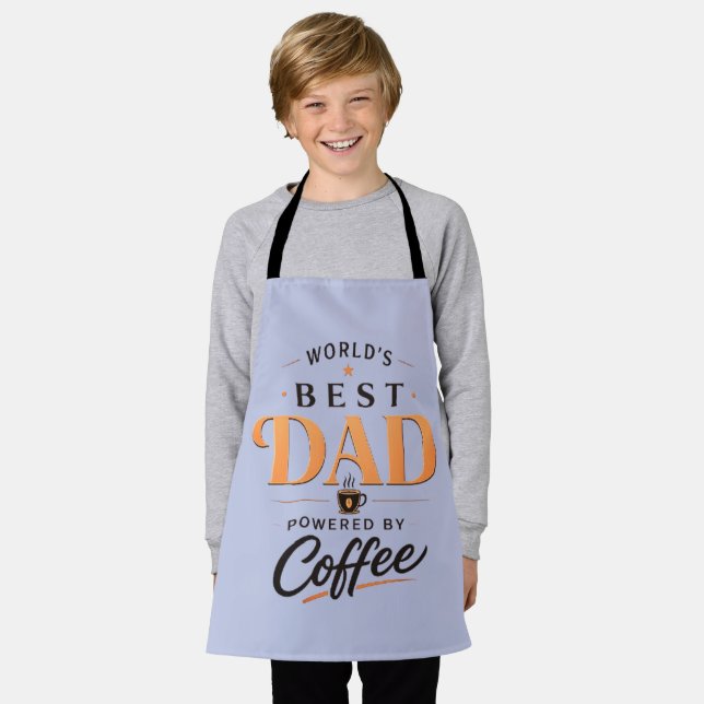 Funny Coffee Lover Dad Design Apron (Worn)