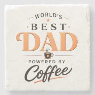 Funny Coffee Lover Dad Design Stone Coaster