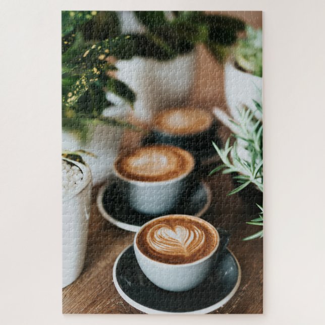 Funny Coffee Lover Programmer Cat Design Jigsaw Puzzle (Vertical)