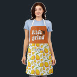 Funny Coffee Lover Rise and Grind Lemon Pattern Apron<br><div class="desc">Funny and cool apron to make cooking more fun. Personalized gift for family and friends who love cooking,  baking and trying new recipe in the kitchen. Customize the wording to fit your occasion. You can use the Design Tool to further change the font type,  font colour and font size.</div>