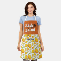 Funny Coffee Lover Rise and Grind Lemon Pattern
