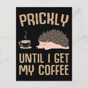 Funny Coffee Lover Sarcasm Hedgehog Lover Postcard