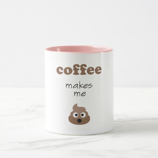 Funny coffee makes me poop emoji phrase mug (Center)