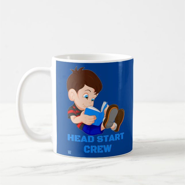 funny coffee mug  "HEAD START CREW" (Left)