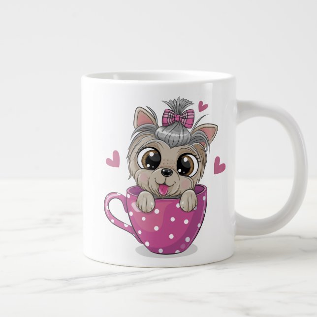 Funny Coffee Mugs - Jumbo Mug - Cute Dog Art Gift (Right)