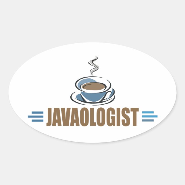 Funny Coffee Oval Sticker (Front)
