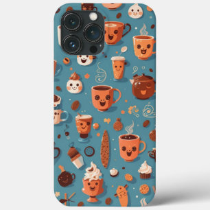 Funny Coffee Pattern iPhone 13 Pro Max Case