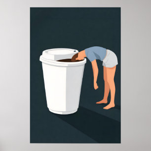 Funny Coffee Poster, Minimalist Humour Print