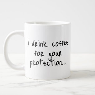 Funny Coffee Quote   Sarcastic Gift Idea   Minimal Large Coffee Mug