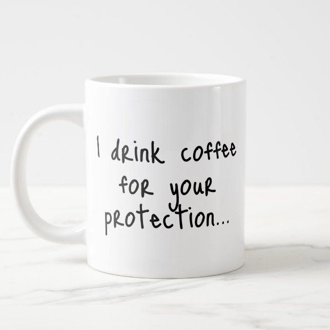 Funny Coffee Quote | Sarcastic Gift Idea | Minimal Large Coffee Mug (Left)