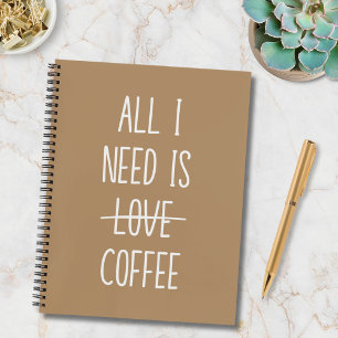 Funny Coffee Quote Simple Minimalist Todo List Notebook