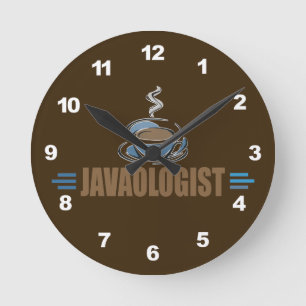 Funny Coffee Round Clock