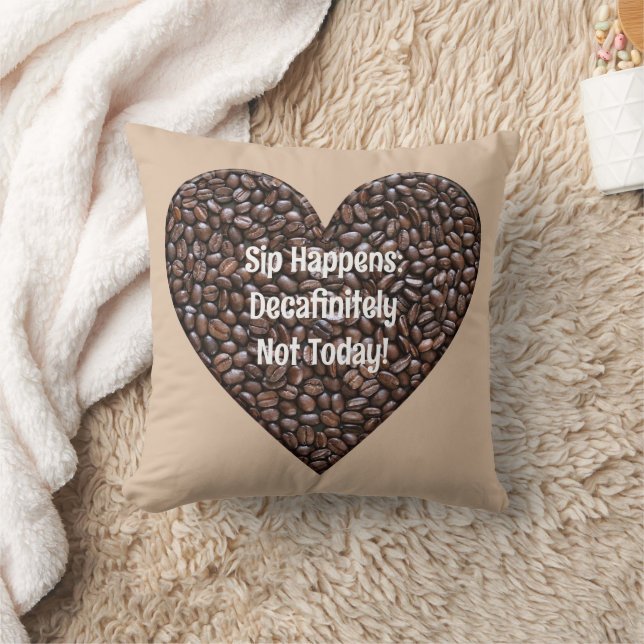 Funny Coffee Saying Throw Pillow (Blanket)