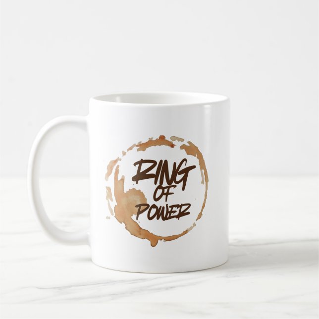 Funny Coffee Stain for Coffee Lovers Quote Ring of Mug (Left)