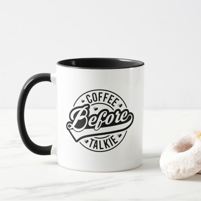 Funny coffee talk word art  mug (With Donut)
