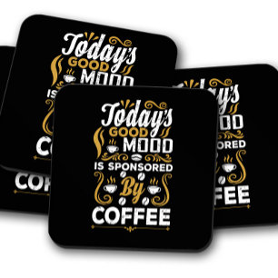 Funny Coffee "Today's Mood" Humourous Coffee Set Coaster