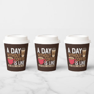 funny coffee word art  paper cups
