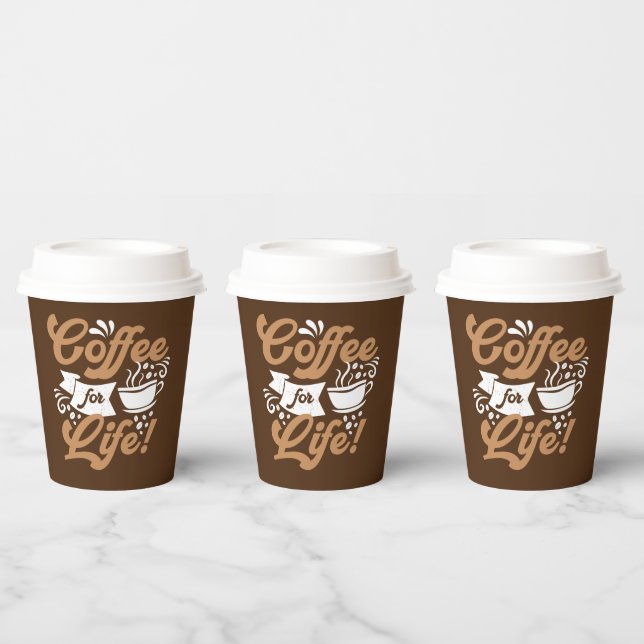 funny coffee word art Paper Cups (Multi)
