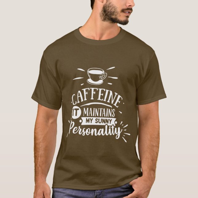 funny coffee word art T-Shirt (Front)