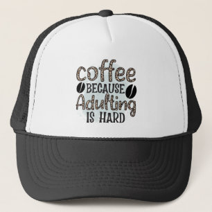 Funny coffee word art trucker hat