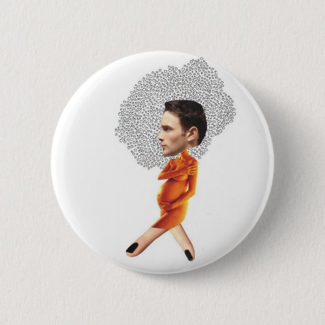 Funny Collage Pregoman 2 Inch Round Button (Front)